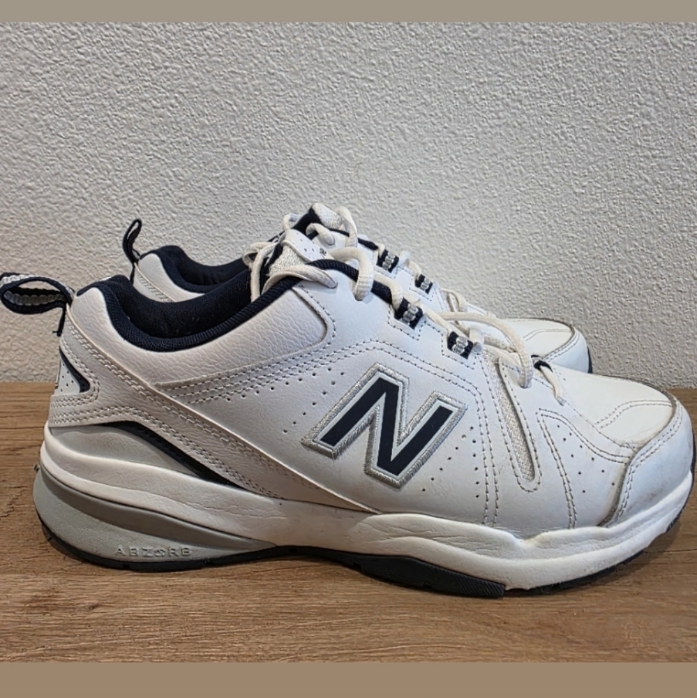 New Balance Men's Cream and Black Sneakers